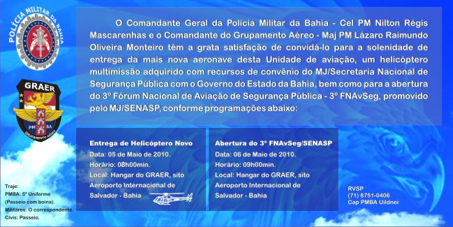 Clique sobre o Convite de Solenidade