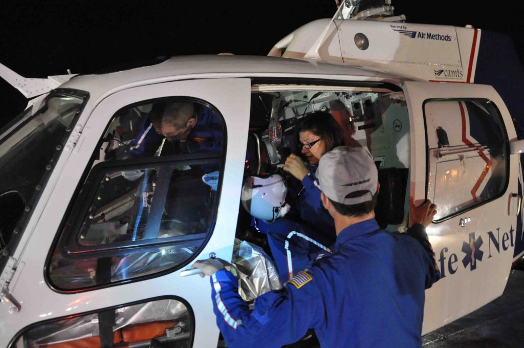 Foto da cena do pouso de emergência
