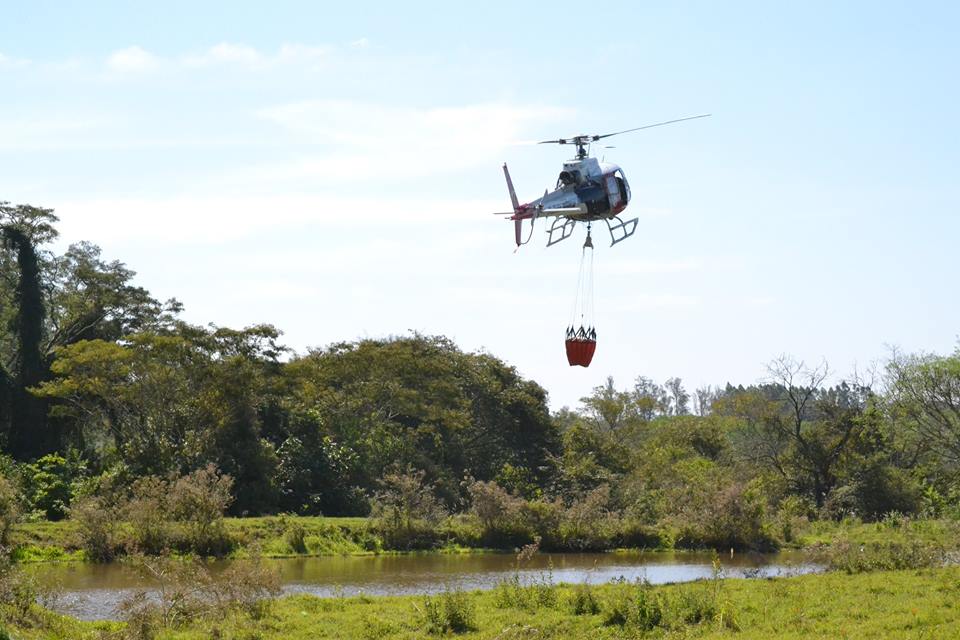 Helicóptero Águia, em apoio ao Corpo de Bombeiros de Presidente Prudente, auxilia no combate a incêndio ocorrido no Bairro Vale das Parreiras, região norte da cidade. A equipe realizou 15 lançamentos de água, através do equipamento Bambi-bucket, totalizando 8.175 litros, capitados em açude no Bairro Vila Furquim (proximidades do SESI).