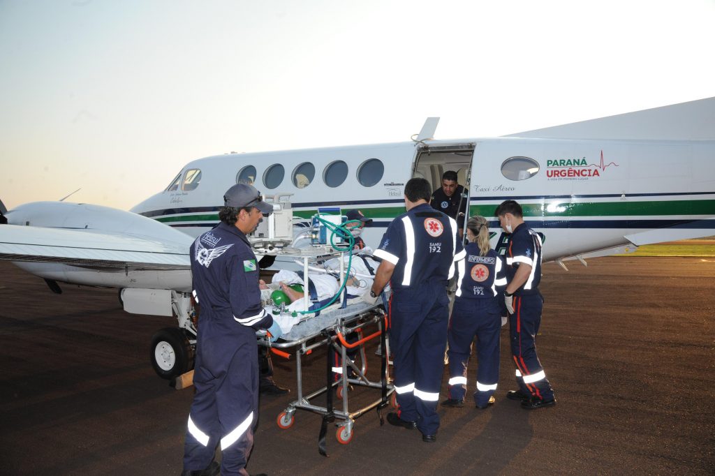 Paraná Urgência, transporte aeromédico. Foto:Venilton Küchler