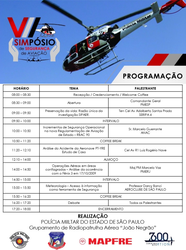 Grupamento realiza VII Seminário de Segurança de Voo em São Paulo