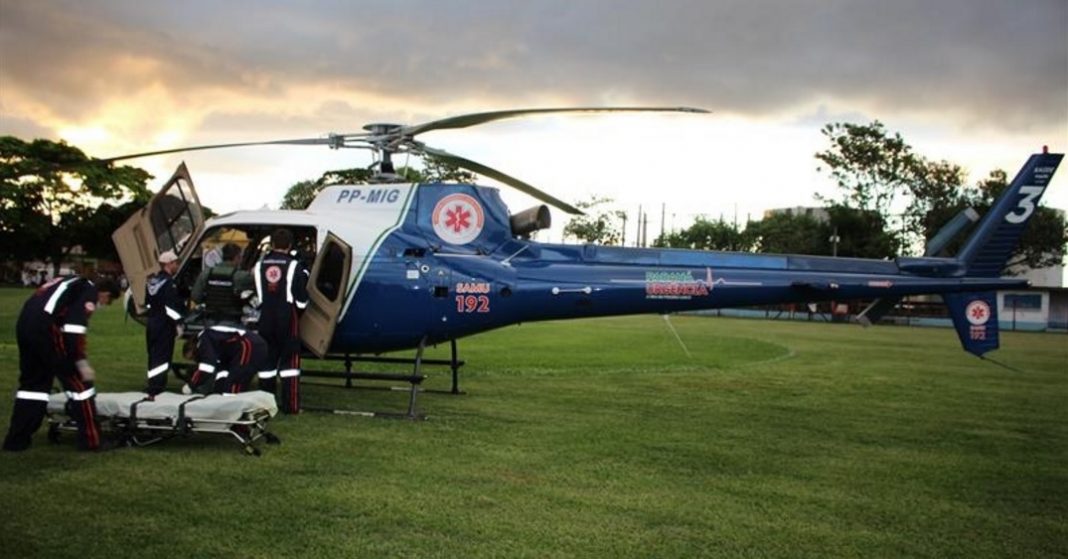 Helicóptero do SAMU Maringá resgata vítima de acidente na BR-369