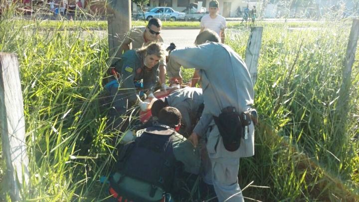 Helicóptero Bombeiro 01 resgata vítima de grave acidente motociclístico