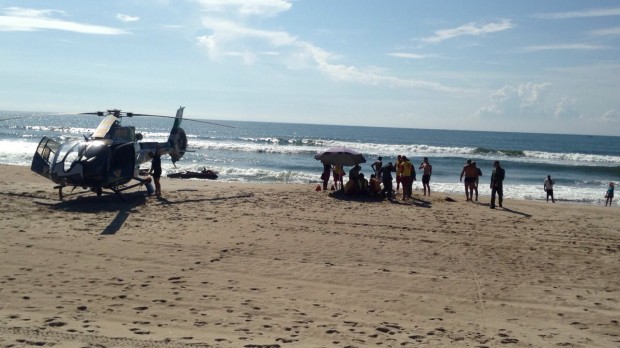 Equipe médica do Falcão 03 fez procedimento para reanimar o adolescente, após o resgate.