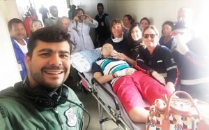 P.B.S. é portador de Leucemia Mieloide Aguda e foi levado pela equipe aeromédica do Falcão 05 ao Rio Grande do Norte para fazer transplante de medula óssea (Foto: Assessoria)