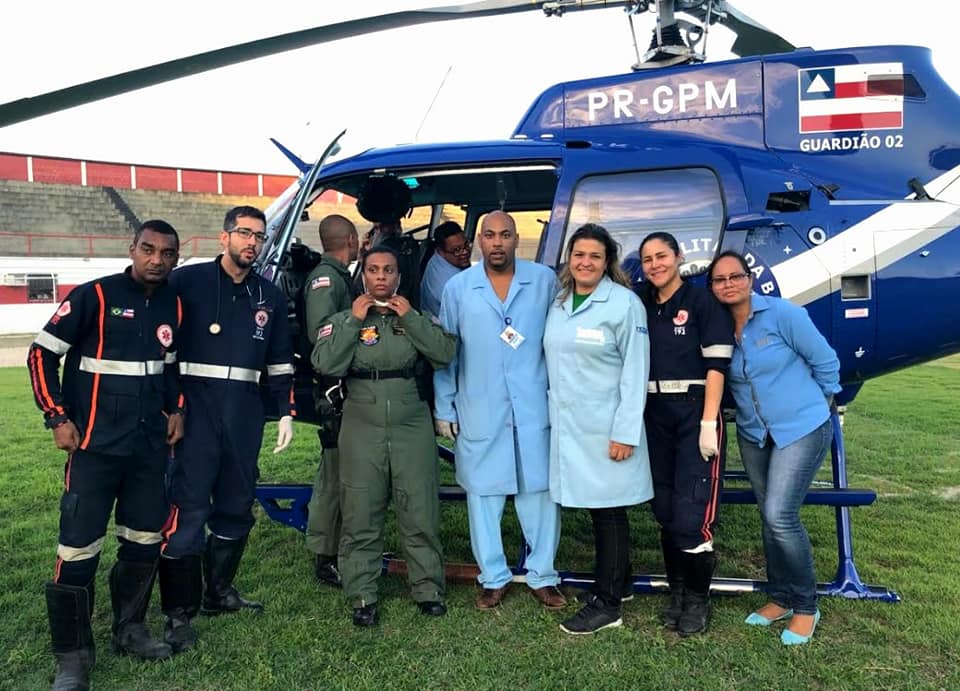 GRAER da PM da Bahia socorre criança de 4 anos da cidade de Alagoinhas para Salvador