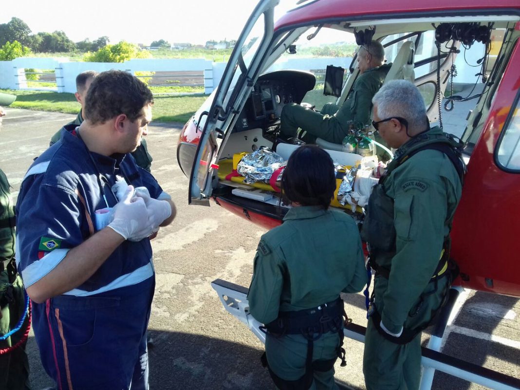 Samu Aeromédico socorre duas crianças no interior de Alagoas. Foto: Samu Alagoas