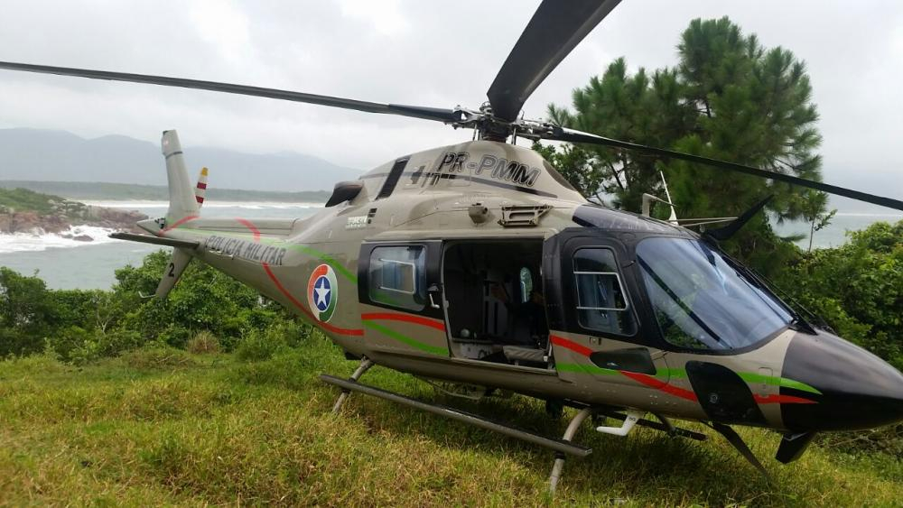 O helicóptero Águia 02 está em fase de substituição do motor provisório - PM/Divulgação/Arquivo/ND