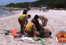 Arcanjo 01 do CBM/SC resgata vítima de acidente náutico na Ilha do Campeche