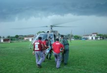 Águia do BAPM/SC resgata jovem após tentativa de homicídio