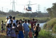 Águia de Ribeirão Preto/SP em apoio à salvamento