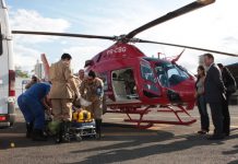 Helicóptero do CBMGO realiza seu primeiro atendimento de emergência