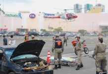 Corpo de Bombeiros de Alagoas realiza simulado de salvamento no Maceió Shopping