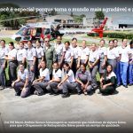 Cel PM Severo e parte do efetivo de mulheres do GRPAe.