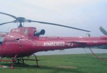 Bombeiro 05 faz pouso na Av Brasil (RJ) para resgate de vítima de capotamento