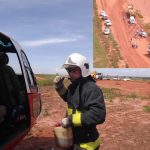 Águia 11 auxilia bombeiros em acidente de trânsito