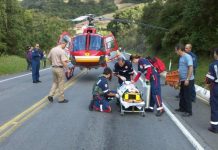 BOA/SC atende vítima presa nas ferragens em Alfredo Wagner