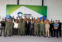 GRAER/PR recebe aeronave e inaugura novo hangar