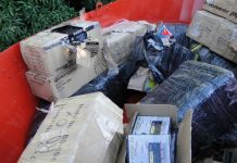 Helicóptero da PRF realiza apreensão de produtos contrabandeados do Paraguai