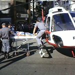 Pouso na Avenida São João x Duque de Caxias no centro de SP, para salvamento de um morador de rua que foi atropelado por um ônibus!