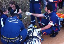 Arcanjo 01 resgata vítima de acidente de trânsito em Canelinha/SC