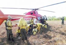 Bombeiro 01 apoia operação de combate a incêndio na Chapada dos Veadeiros/GO