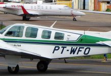 Avião do CGPA/MS sofre pane no trem de pouso em Campo Grande