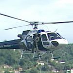 helicóptero do NOTAer durante o teinamento de simulação