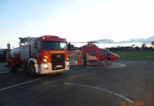 Helicóptero Bombeiro 01 resgata vítima em acidente na GO-010