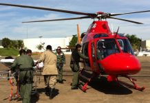 Bombeiros de Caldas Novas/GO e equipe do helicóptero Bombeiro 01 socorrem grávida de gêmeos