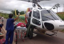 Helicóptero resgatou vítima de acidente em Brasileia na BR 317