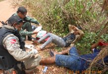 Equipe do GRAESP da base Marabá socorre casal que sofreu acidente de moto