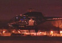 Helicóptero policial apoia salvamento aquático no Canadá