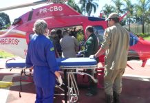 Centro de Operações Aéreas do Bombeiro de Goiás resgata policial militar acidentado