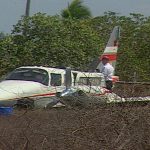 Avião com o governador faz pouso forçado em aeroclube de Campina Grande. Foto: Reprodução/TV Paraíba