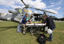 Helicóptero do Graer transporta crianças de Ponta Grossa para hospital em Curitiba