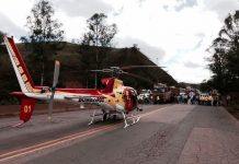 Arcanjo 1 socorre vítima de capotamento na BR 040, em Minas Gerais