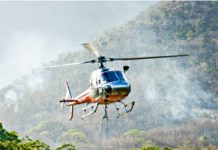 CIOPAer/CE apoia bombeiros no combate a incêndio na serra de Maranguape
