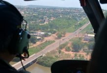 Polícia Rodoviária Federal realiza patrulhamento com helicóptero na BR-163