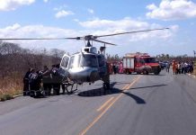 Homem fica em estado grave após acidente na BR-222 e é socorrido por helicóptero