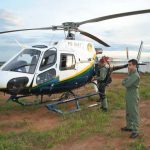 Helicóptero do Ciopaer reforça busca a bandidos que roubaram banco em Trivelato