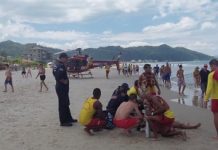 Arcanjo apoia guarda-vidas em afogamento na praia de Governador Celso Ramos