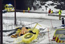 Acidente com EC135 aeromédico na Noruega é filmado