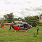 Helicóptero do Ciopaer reforça busca a bandidos que tentaram assaltar um banco em Hidrolândia