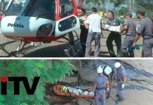 Mulher pula de ponte e helicóptero Águia participa da ação