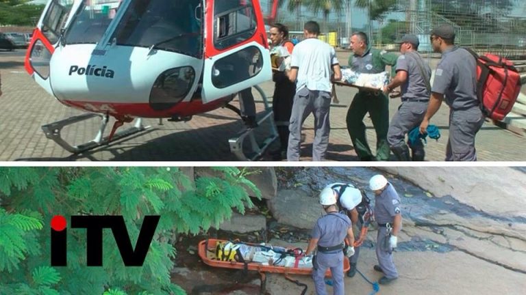 Mulher pula de ponte e helicóptero Águia participa da ação