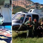 Capitão Inácio Brilhante comanda operação que conta com apoio do helicóptero da Secretaria de Segurança do Ceará (Foto: Inácio Brilhante/PM do RN)