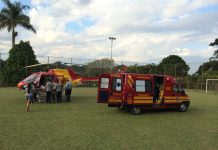 Arcanjo socorre motociclista em Esmeraldas, Minas Gerais