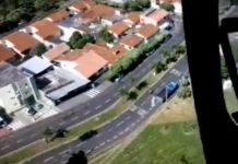 Vídeo mostra helicóptero da polícia em perseguição a Camaro em fuga