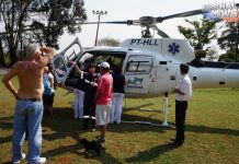 Bebê rondonense é transferido pelo helicóptero do SAMU para Cascavel/PR